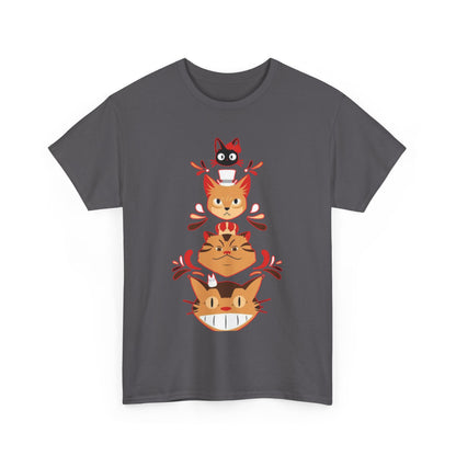 Ghibli Cats T-Shirt – 100% Cotton Anime Cat Lover Tee