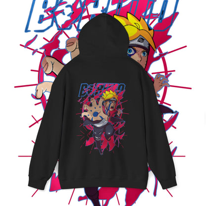 Boruto Hero Back Print Hoodie – Anime Streetwear Cotton Pullover