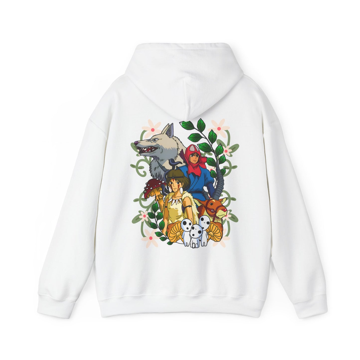Princess Mononoke Back Print Hoodie – 100% Cotton Studio Ghibli Art Cover Sweatshirt