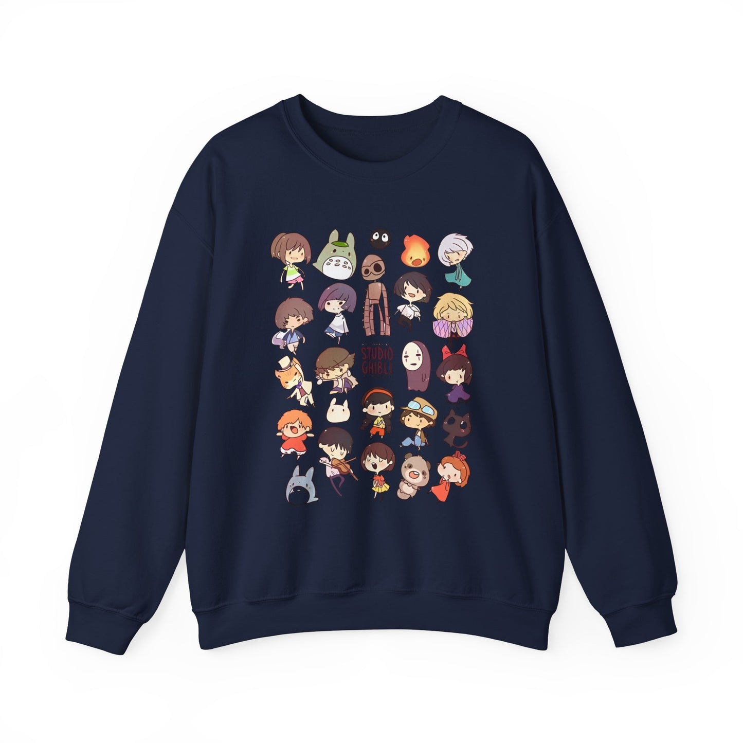 Chibi Studio Ghibli Characters Sweatshirt – 100% Cotton Cozy Anime Pullover for Ghibli Lovers