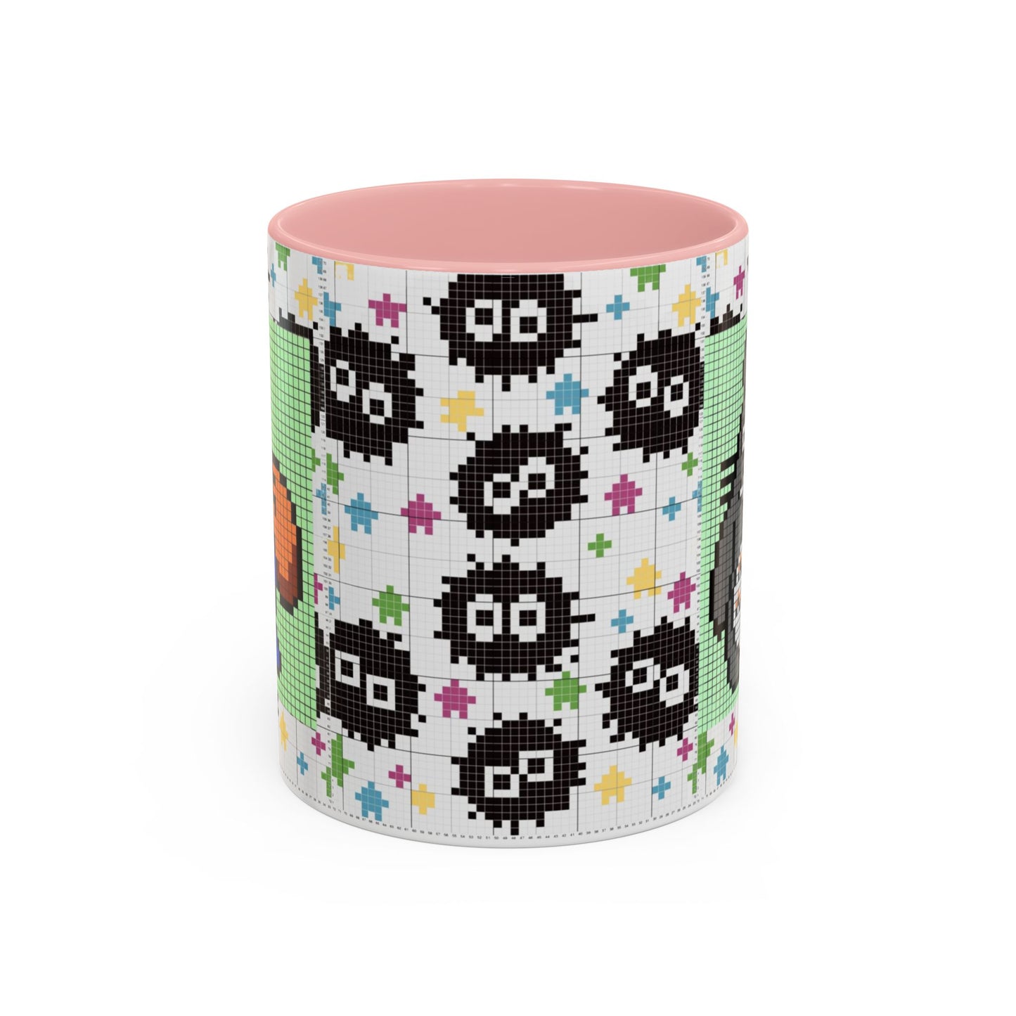 My Neighbor Totoro Pixel Accent Mug – Retro Ghibli Color Handle Cup 11oz & 15oz – Cute Anime Coffee Gift