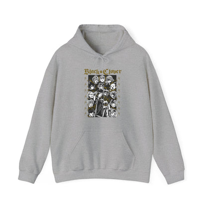 Black Clover Characters Hoodie – 100% Cotton Anime Hooded Sweatshirt – Asta Yuno Noelle Pullover for Fans