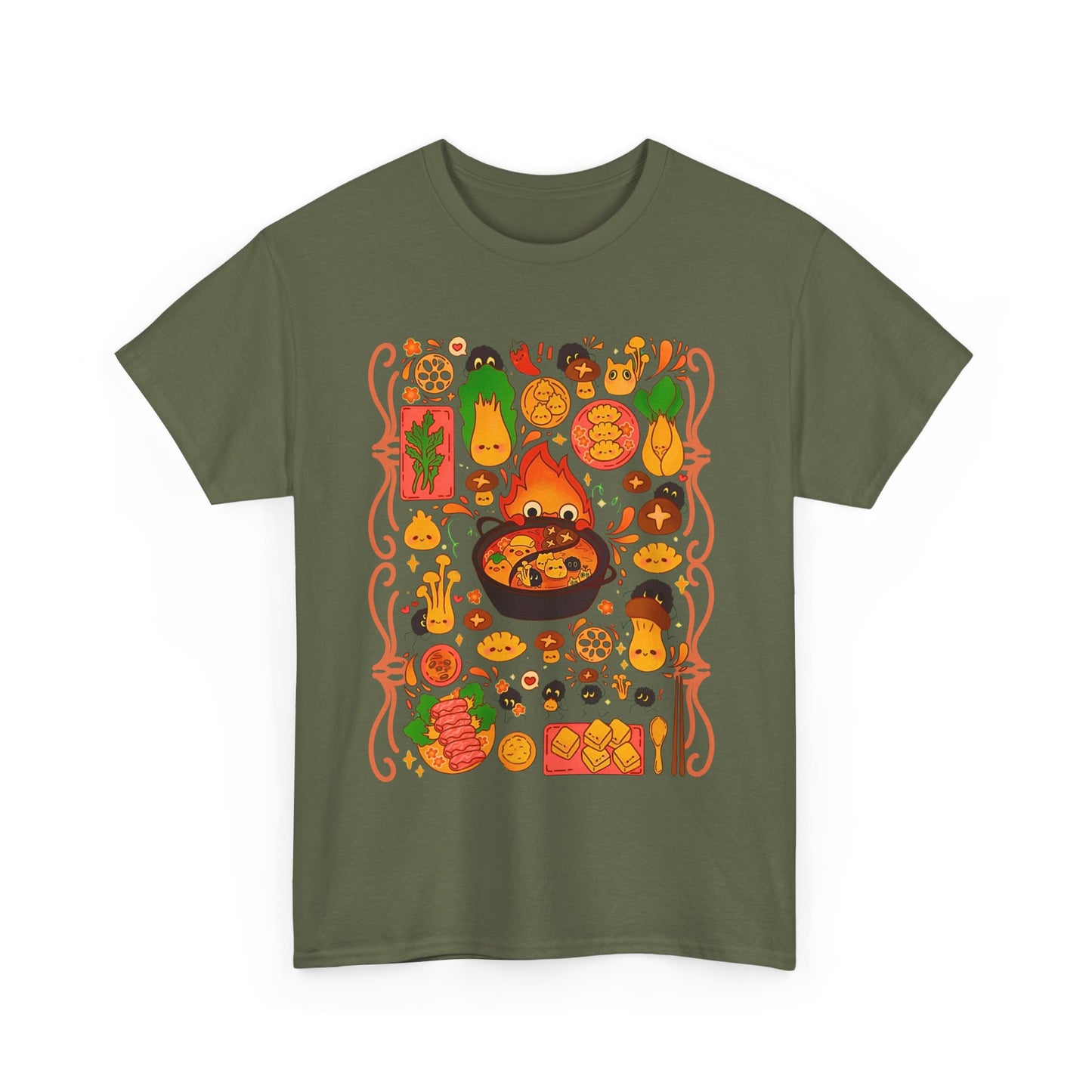 Calcifer Breakfast T-Shirt – 100% Cotton Studio Ghibli Shirt Inspired by Howl’s Moving Castle