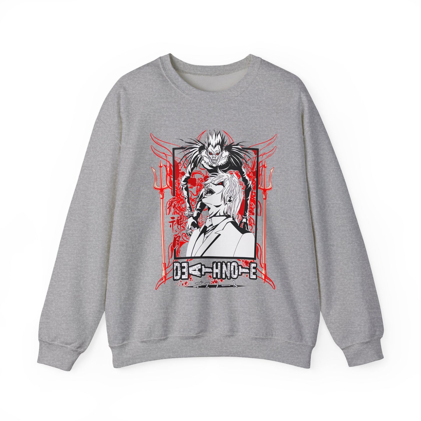 Death Note Anime Sweatshirt – 100% Cotton Pullover Featuring Light, L & Ryuk