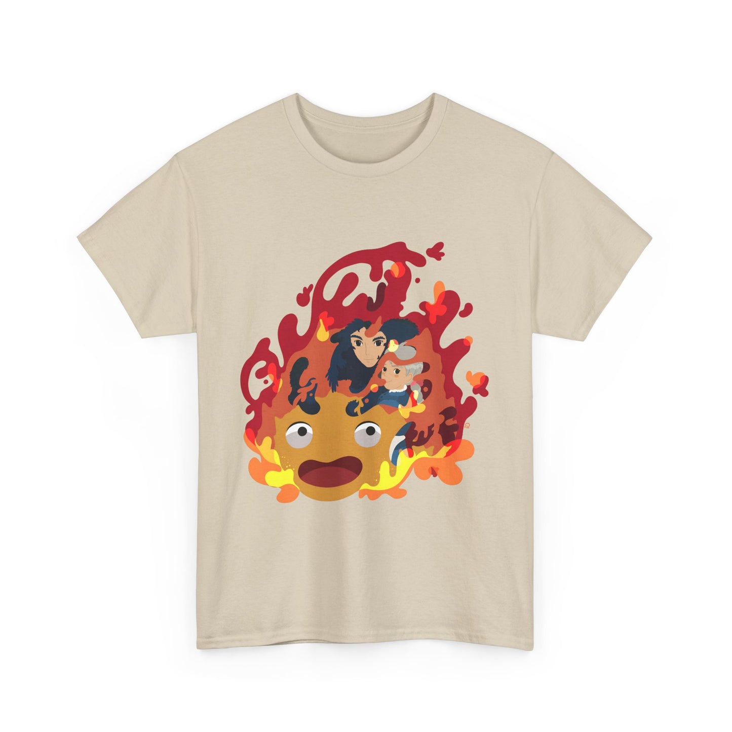 Calcifer Collage T-Shirt 100% Cotton | Howl’s Moving Castle Ghibli Tee