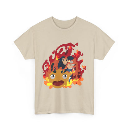 Calcifer Collage T-Shirt 100% Cotton | Howl’s Moving Castle Ghibli Tee
