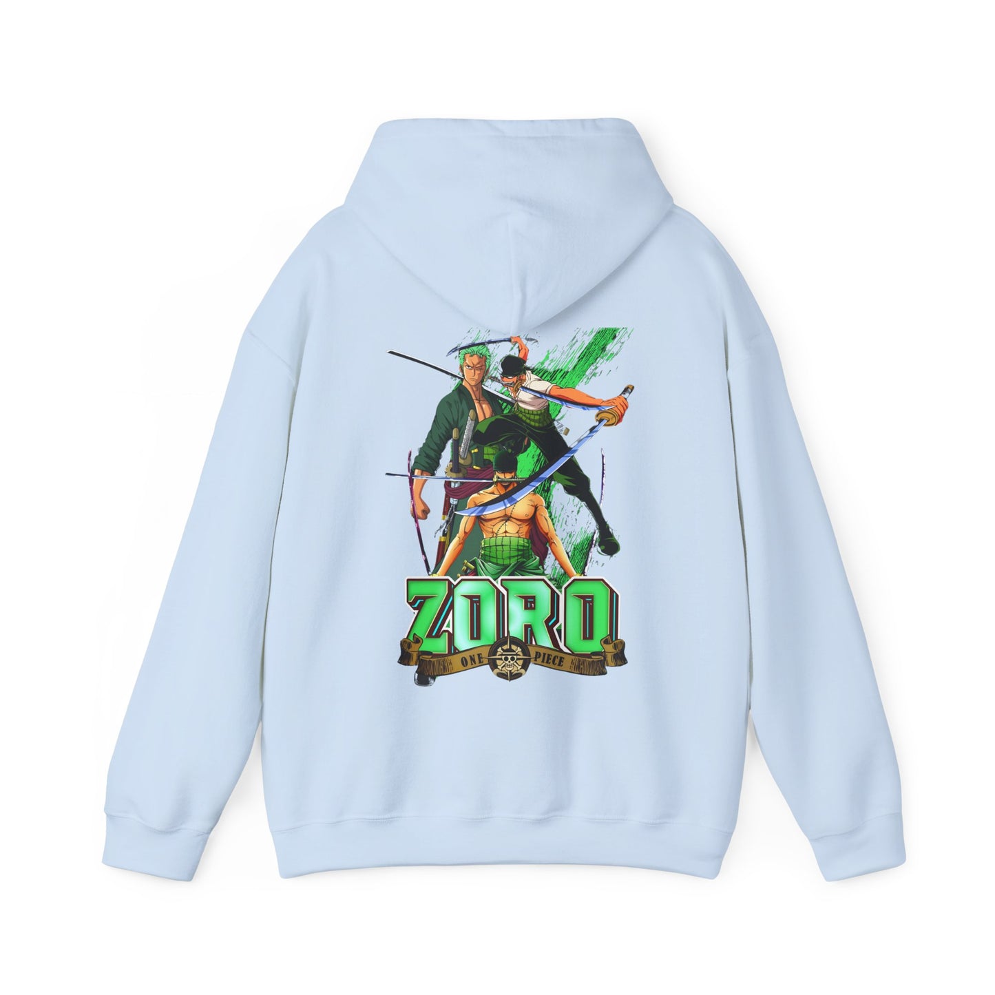 Roronoa Zoro Sword Back Print Hoodie – 100% Cotton One Piece Anime Hoodie