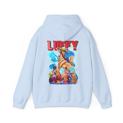 Luffy and Friends One Piece Back Print Hoodie – 100% Cotton Anime Pullover for Fans