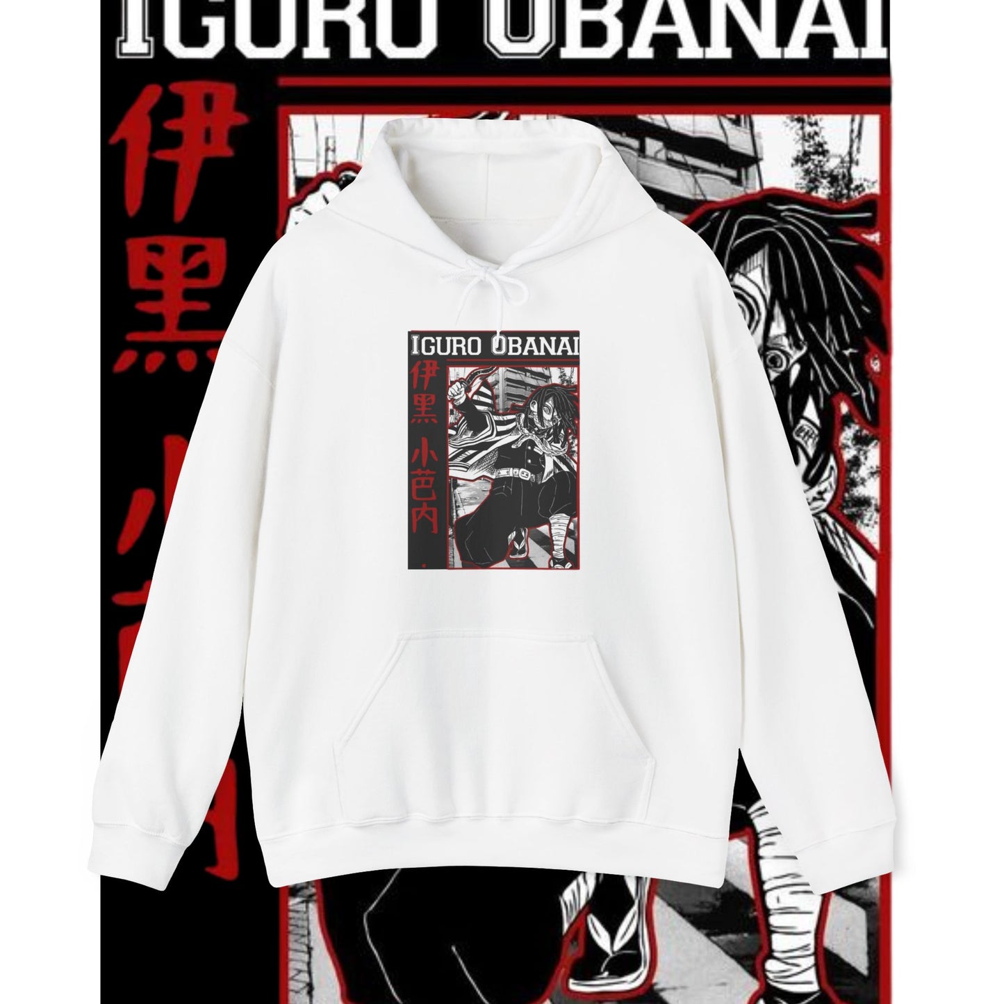 Iguro Obanai Hoodie | Demon Slayer Serpent Hashira | 100% Cotton Anime Hoodie