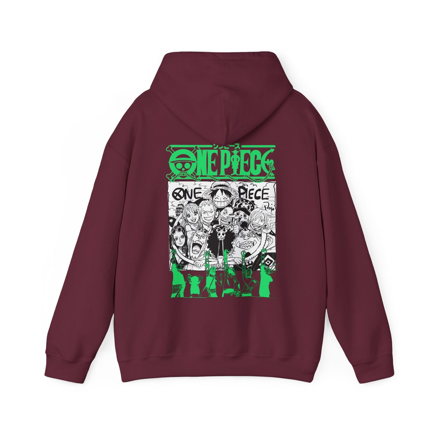 One Piece Characters Back Print Hoodie – 100% Cotton Anime Streetwear