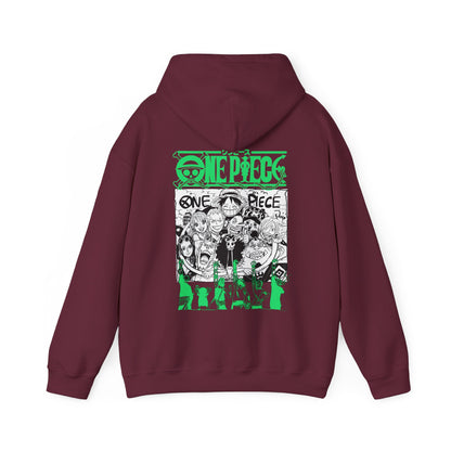 One Piece Characters Back Print Hoodie – 100% Cotton Anime Streetwear