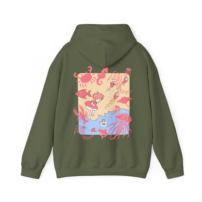 Ponyo Sea World Back Print Hoodie – 100% Cotton Studio Ghibli Ocean Anime Hoodie