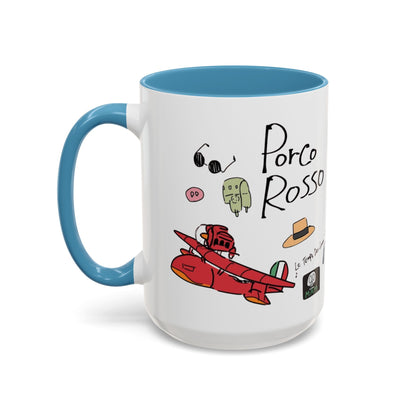 Porco Rosso Tribute Accent Mug – Studio Ghibli Anime Coffee Cup – 11oz & 15oz Ceramic Gift
