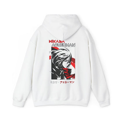 Mikasa Ackerman Hoodie 100% Cotton with Back Print – Attack On Titan Anime Pullover