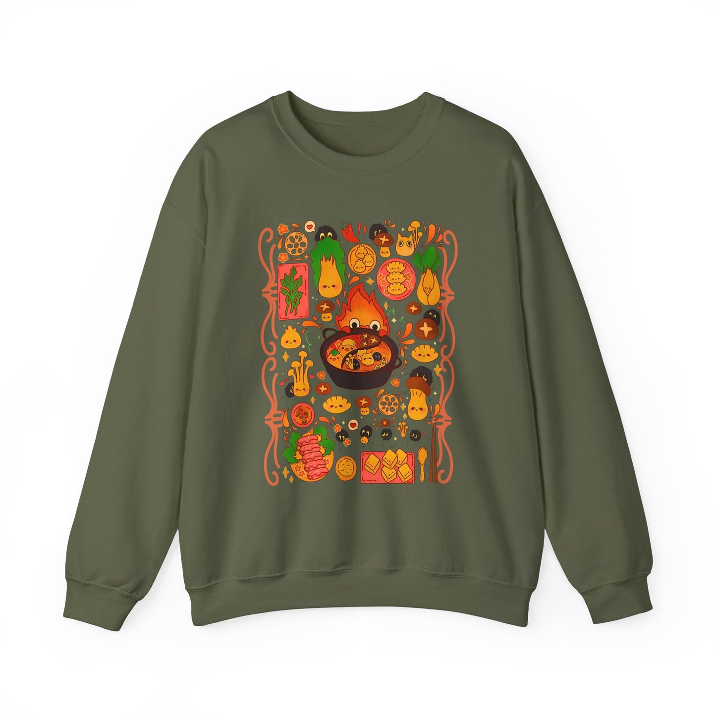 Calcifer Breakfast Sweatshirt – 100% Cotton Studio Ghibli Pullover from Howl’s Moving Castle