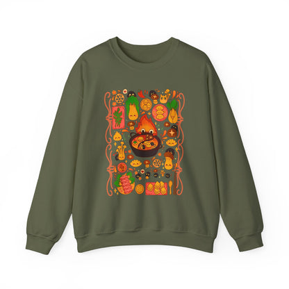 Calcifer Breakfast Sweatshirt – 100% Cotton Studio Ghibli Pullover from Howl’s Moving Castle