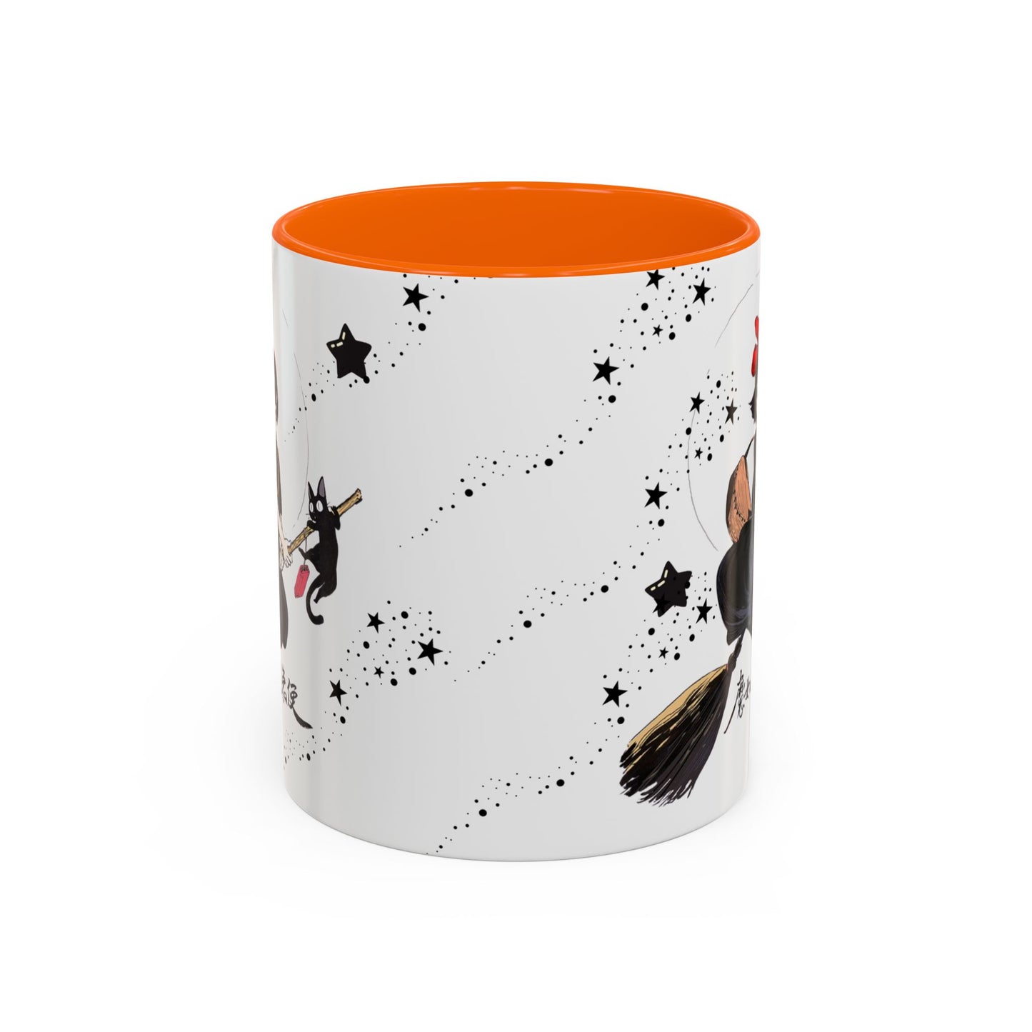 Kiki’s Delivery Service Accent Mug – 11oz & 15oz Ceramic Cup with Colored Handle – Studio Ghibli Anime Gift