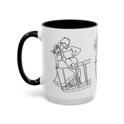Sophie and Howl Accent Mug – Romantic Ghibli Color Handle Cup 11oz & 15oz – Howl’s Moving Castle Anime Love Gift