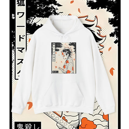 Tanjiro Kamado Mask Warrior Hoodie | 100% Cotton Demon Slayer Anime Hoodie