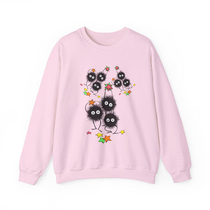 Soot Sprites Fantasy Sweatshirt – 100% Cotton Cozy Anime Pullover for Studio Ghibli Fans