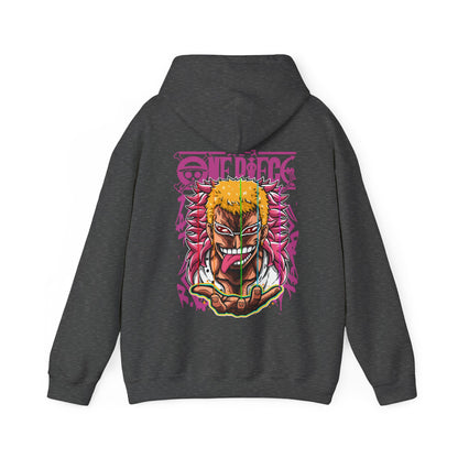 Donquixote Doflamingo Back Print Hoodie – One Piece Anime Sweatshirt – 100% Cotton