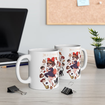 Kiki’s Delivery Service Stained Glass Mug – Ghibli Inspired Coffee Cup 11oz & 15oz – Magical Anime Gift