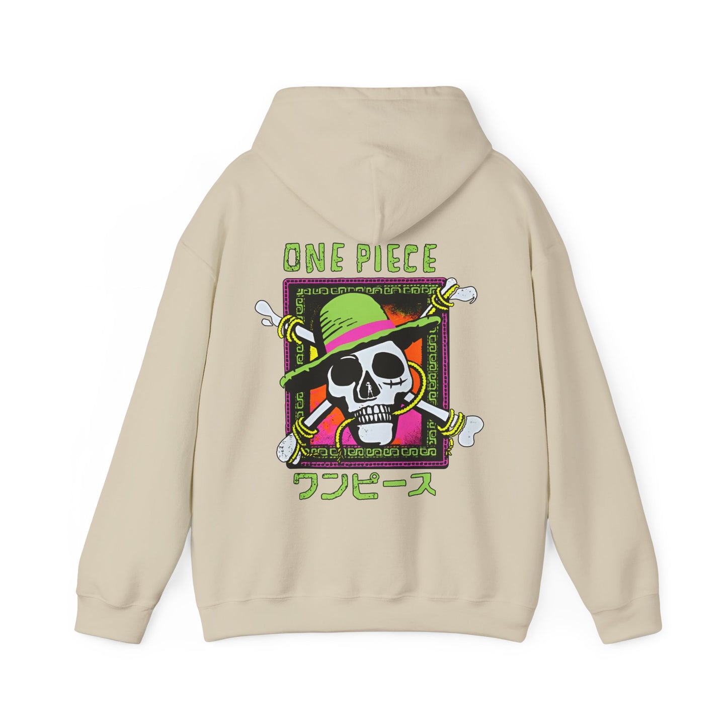 Straw Hat Pirates One Piece Hoodie – 100% Cotton Back Print Pullover for Anime Fans