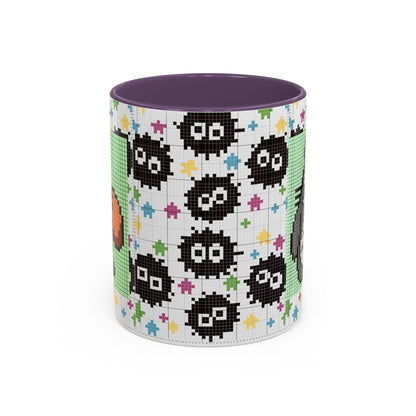 My Neighbor Totoro Pixel Accent Mug – Retro Ghibli Color Handle Cup 11oz & 15oz – Cute Anime Coffee Gift
