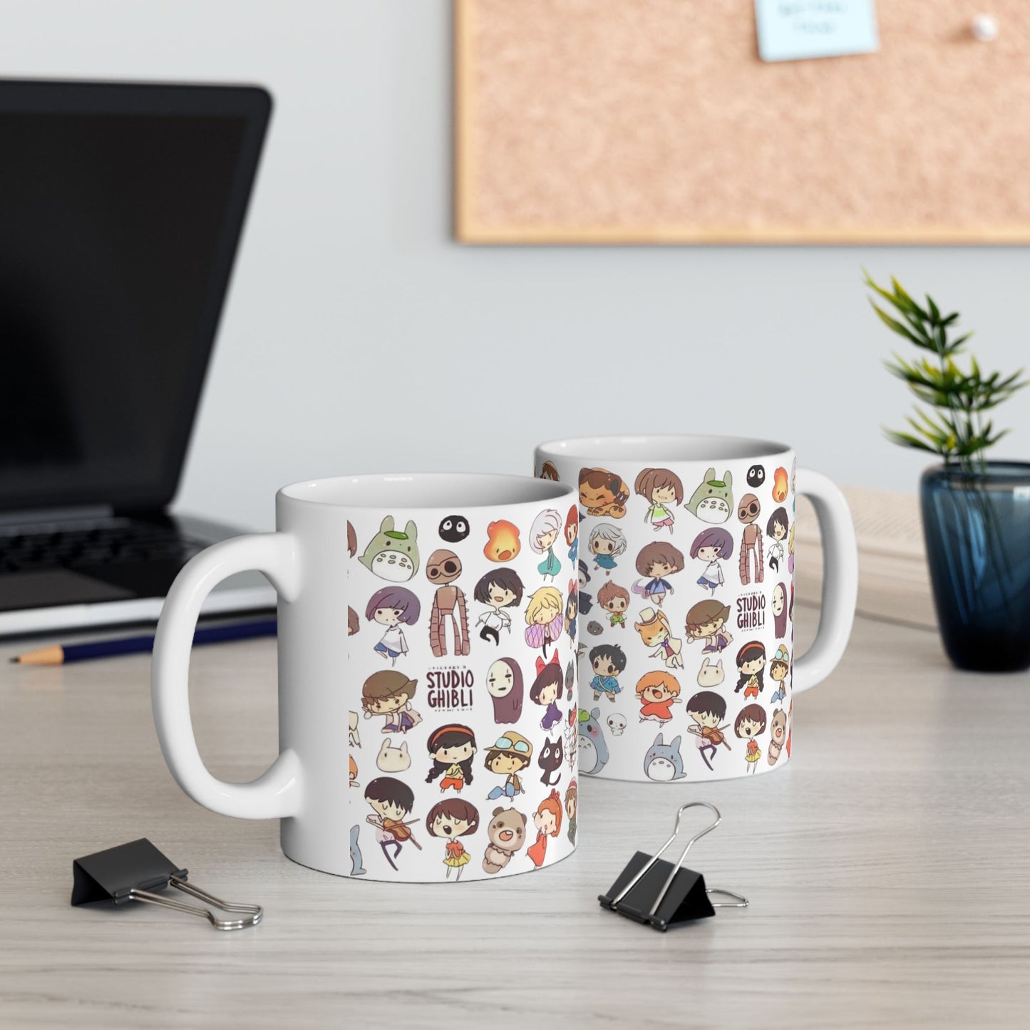 Studio Ghibli Chibi Characters Mug – Cute Anime Coffee Cup – 11oz & 15oz Ceramic Gift for Ghibli Fans