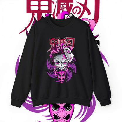 Tanjiro Kamado Mask Fury Sweatshirt | 100% Cotton Demon Slayer Pullover