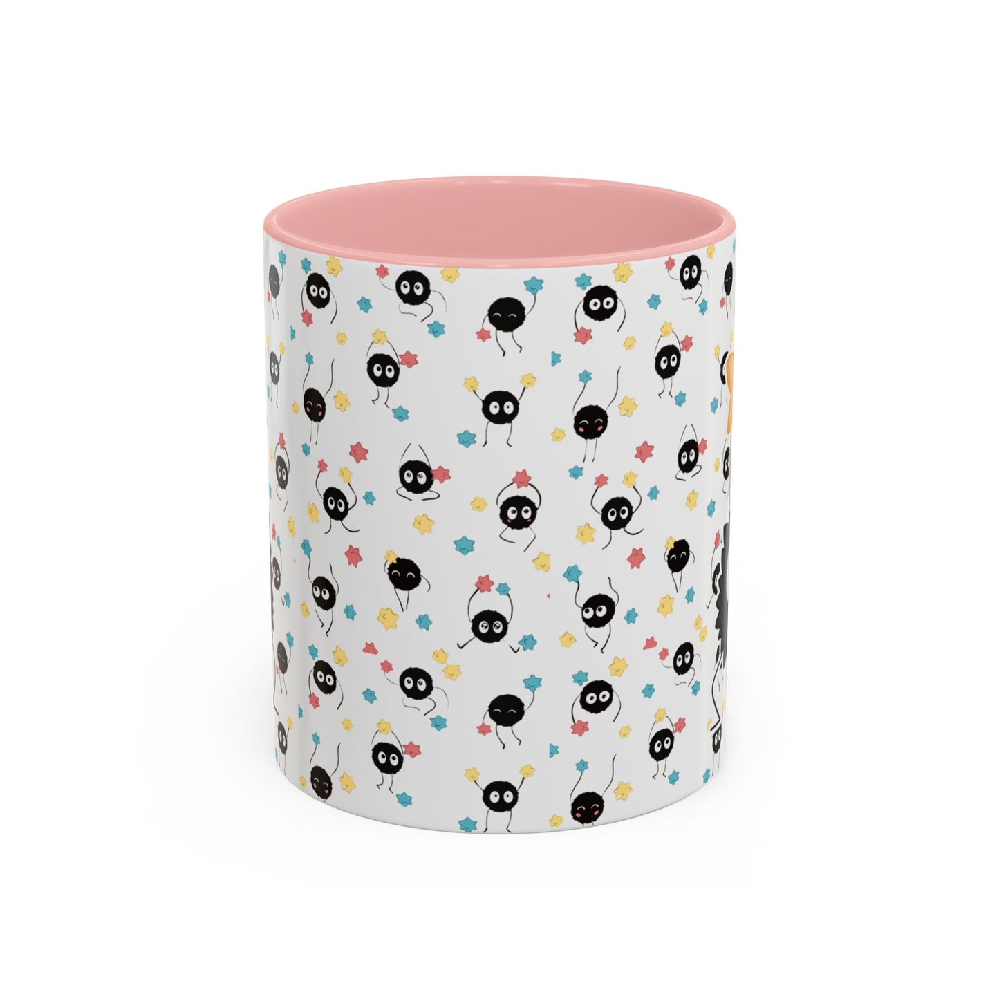 Soot Sprites Accent Mug – Studio Ghibli Color Handle Cup – 11oz & 15oz Ceramic Anime Gift