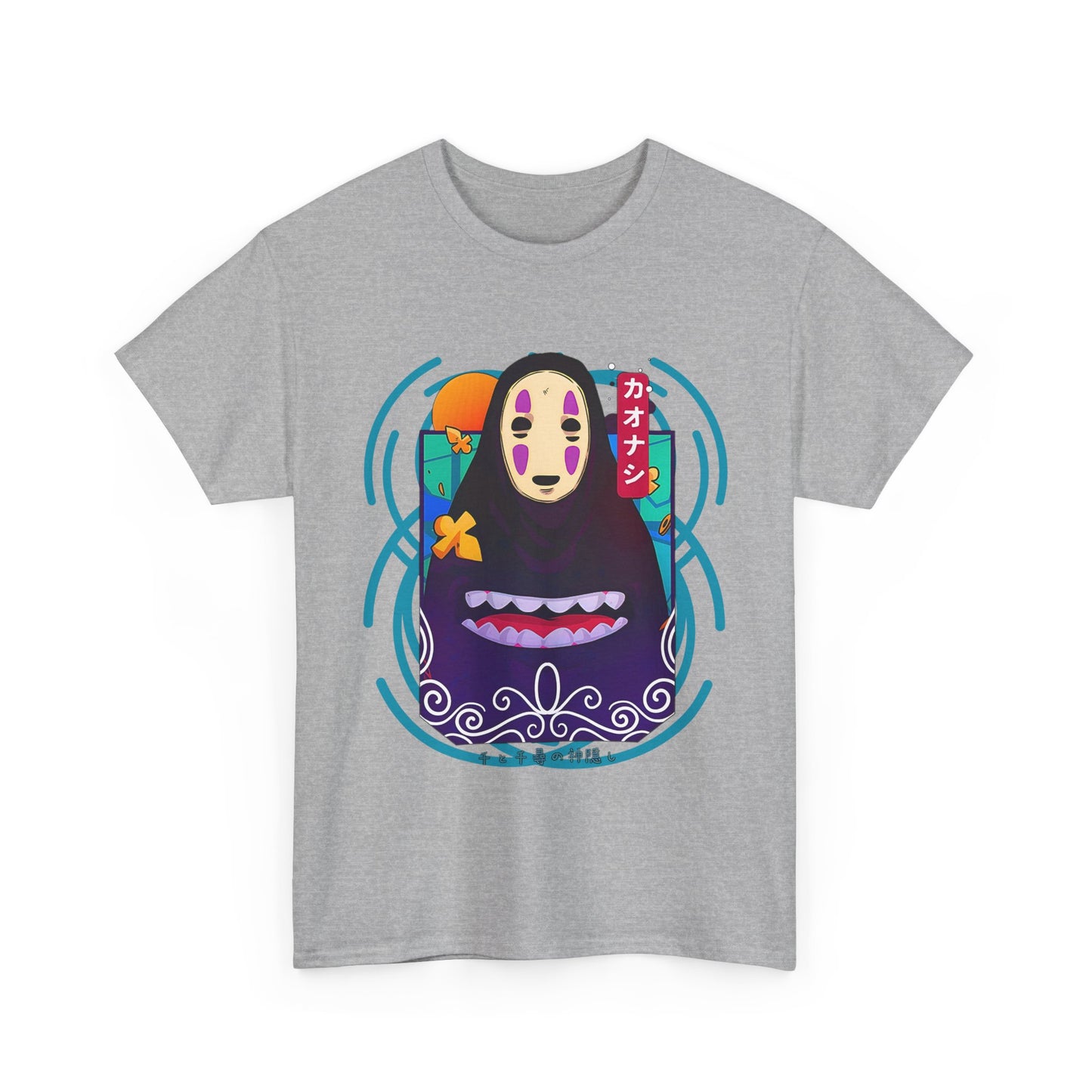 No Face T-Shirt – 100% Cotton Spirited Away Anime Tee for Ghibli Fans