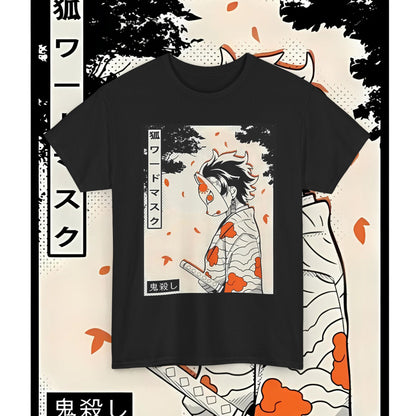 Tanjiro Kamado Mask Warrior T-Shirt | 100% Cotton Anime Tee | Demon Slayer Inspired