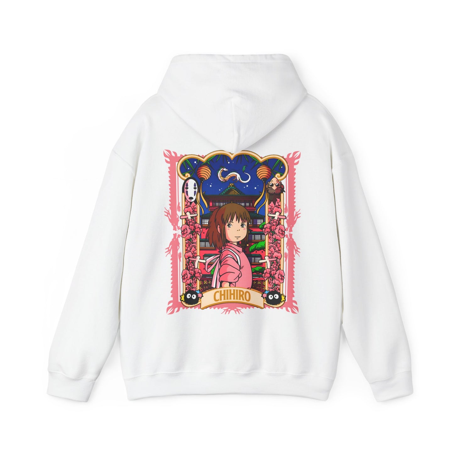 Spirited Away Chihiro Back Print Hoodie – 100% Cotton Studio Ghibli Hoodie for Anime Fans
