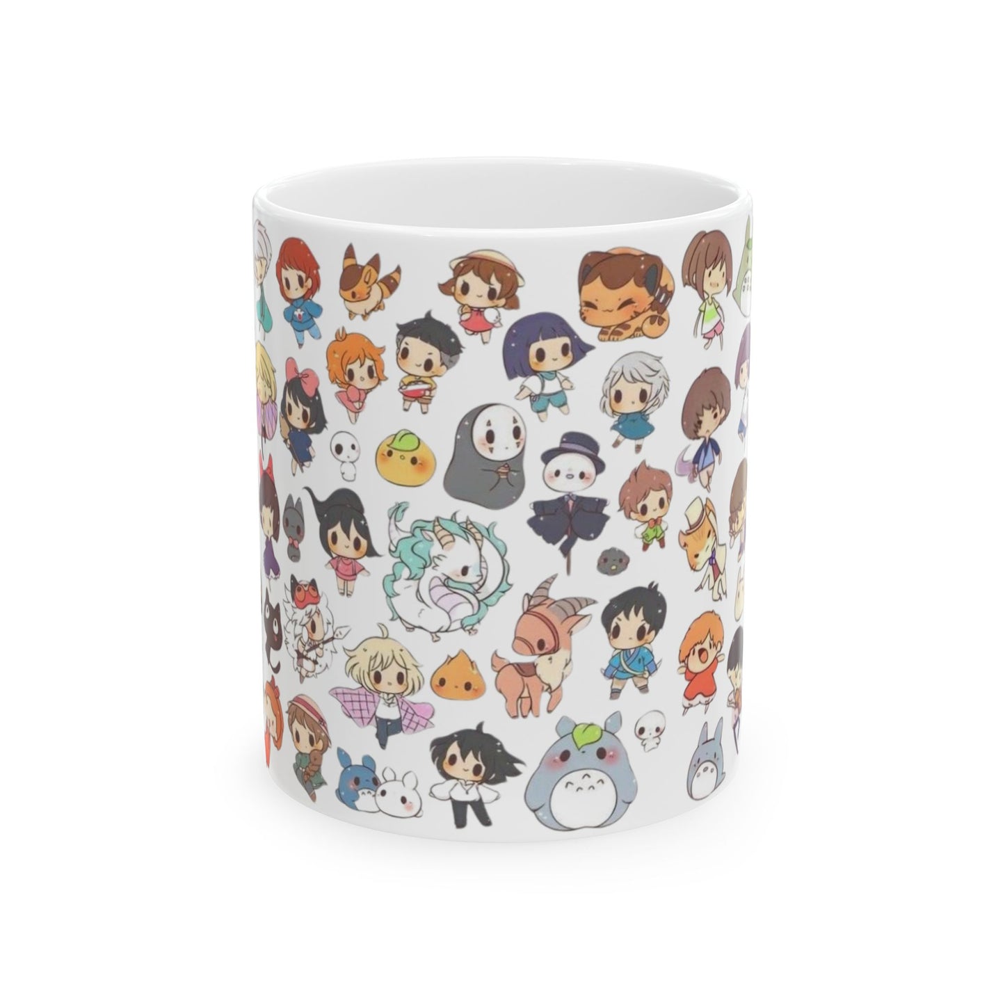 Studio Ghibli Chibi Characters Mug – Cute Anime Coffee Cup – 11oz & 15oz Ceramic Gift for Ghibli Fans