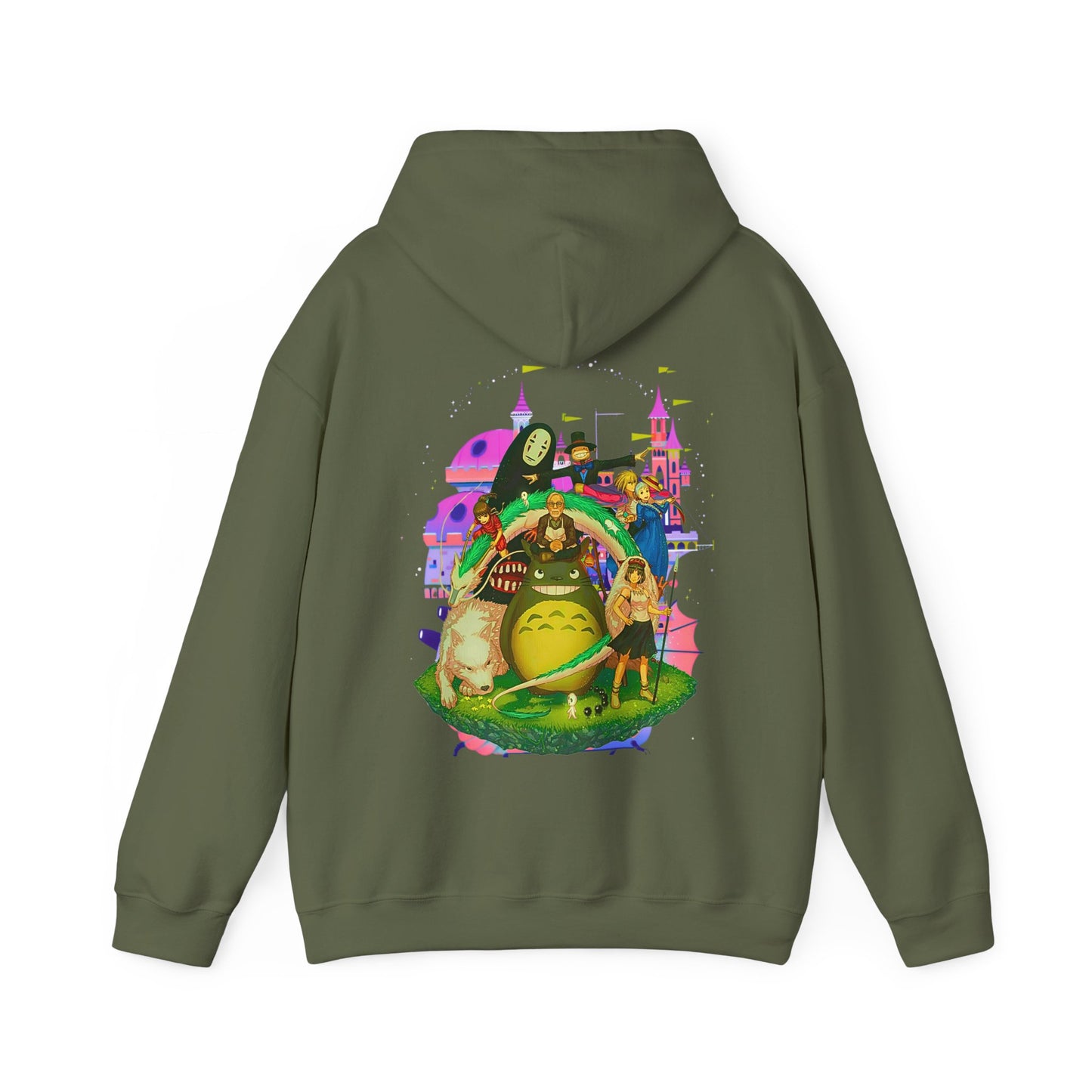 Hayao Miyazaki Characters Hoodie – 100% Cotton Studio Ghibli Back Print Pullover