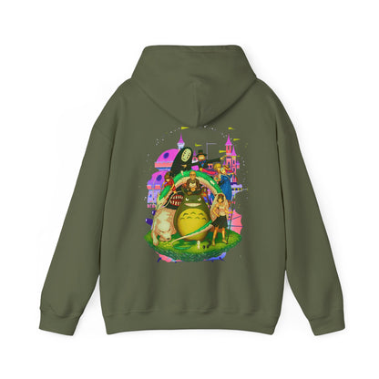 Hayao Miyazaki Characters Hoodie – 100% Cotton Studio Ghibli Back Print Pullover