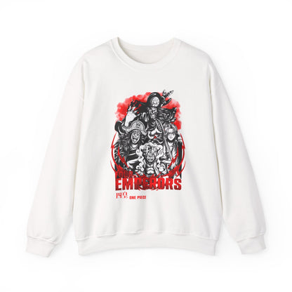 Four Emperors One Piece Sweatshirt – 100% Cotton Anime Crewneck Featuring Yonko Pirates
