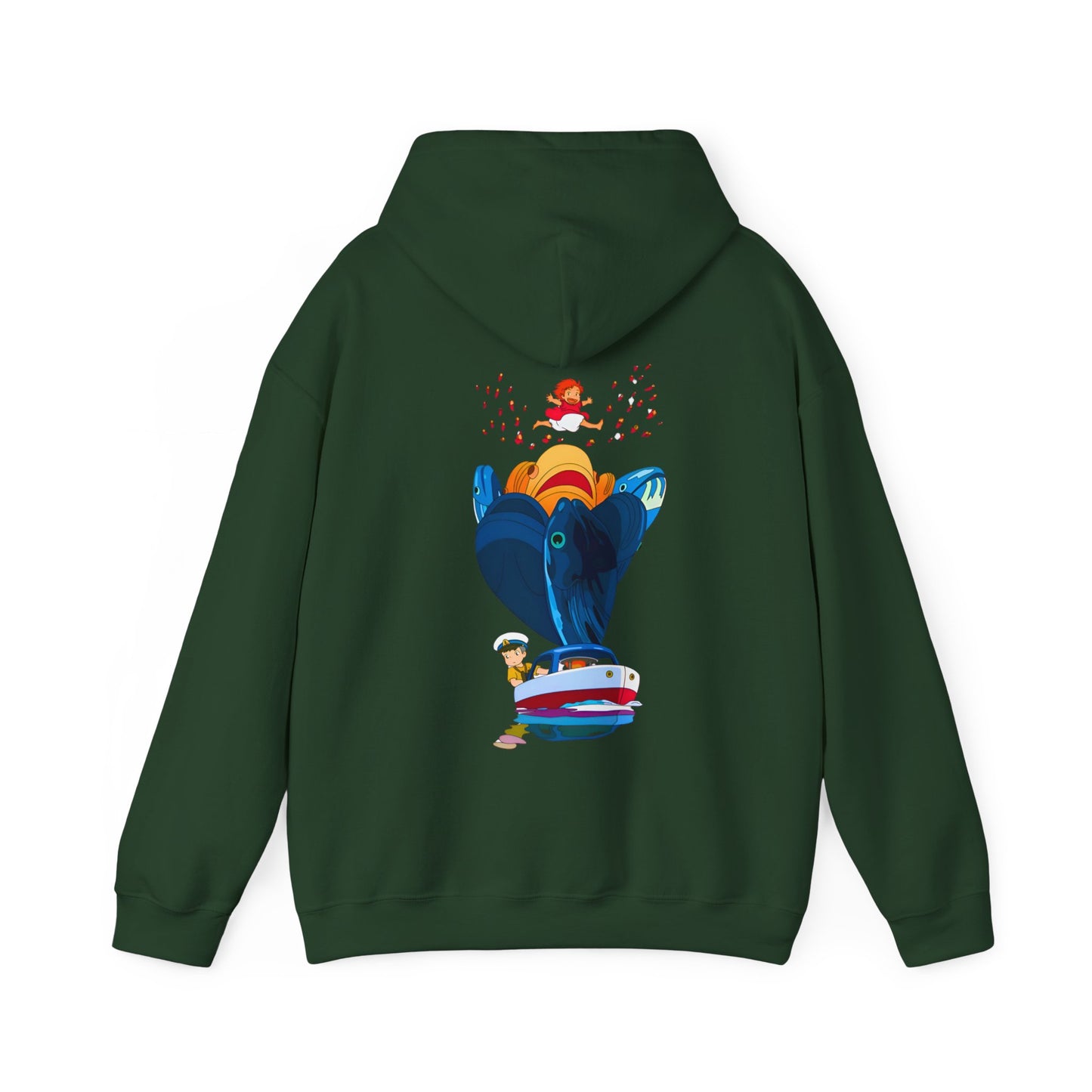 Ponyo and Sosuke Sea Dreams Back Print Hoodie – 100% Cotton Studio Ghibli Ocean Anime Apparel
