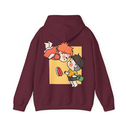 Ponyo & Sosuke Back Print Hoodie – 100% Cotton Gildan 18500 | Studio Ghibli Anime