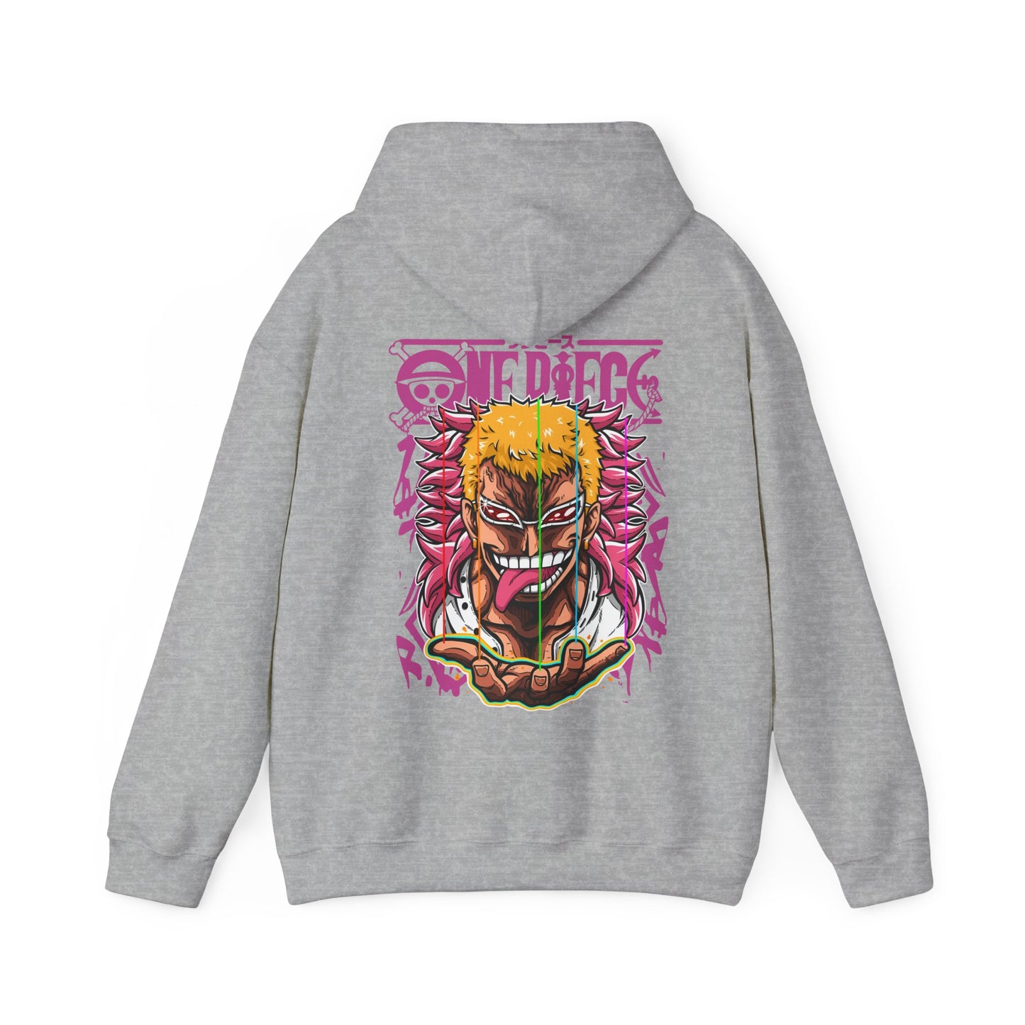 Donquixote Doflamingo Back Print Hoodie – One Piece Anime Sweatshirt – 100% Cotton