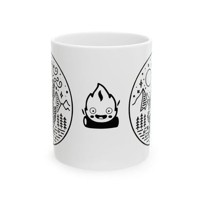 Calcifer Demon Fire Mug – Howl’s Moving Castle Anime Cup – 11oz & 15oz Ceramic Ghibli Gift