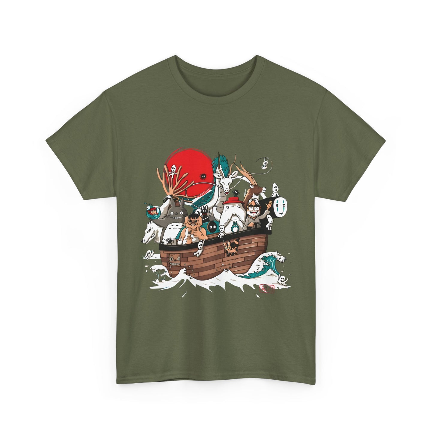 Ghibli Characters Boat T-Shirt | 100% Cotton Studio Ghibli Anime Tee