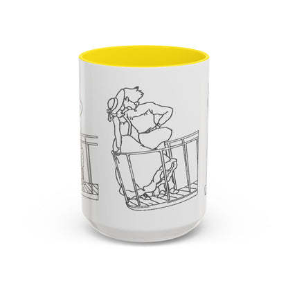 Sophie and Howl Accent Mug – Romantic Ghibli Color Handle Cup 11oz & 15oz – Howl’s Moving Castle Anime Love Gift