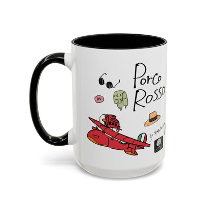 Porco Rosso Tribute Accent Mug – Studio Ghibli Anime Coffee Cup – 11oz & 15oz Ceramic Gift