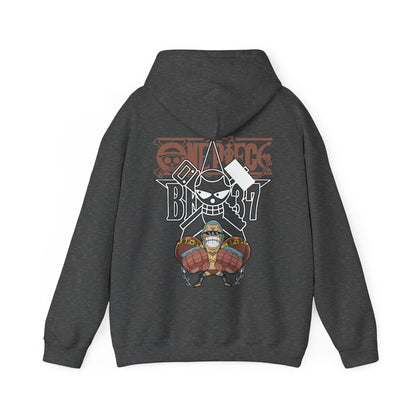 Franky One Piece Back Print Hoodie – 100% Cotton Anime Pullover for Super Fans