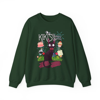 Jiji Collage Studio Ghibli Sweatshirt – Cozy 100% Cotton Anime Pullover Featuring Kiki’s Cat