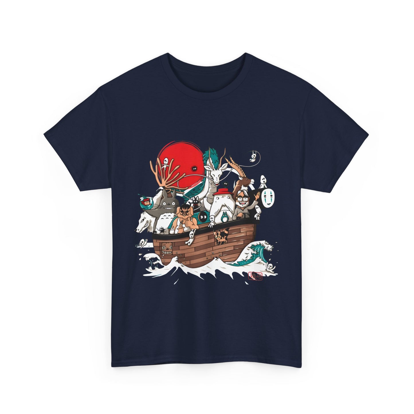 Ghibli Characters Boat T-Shirt | 100% Cotton Studio Ghibli Anime Tee