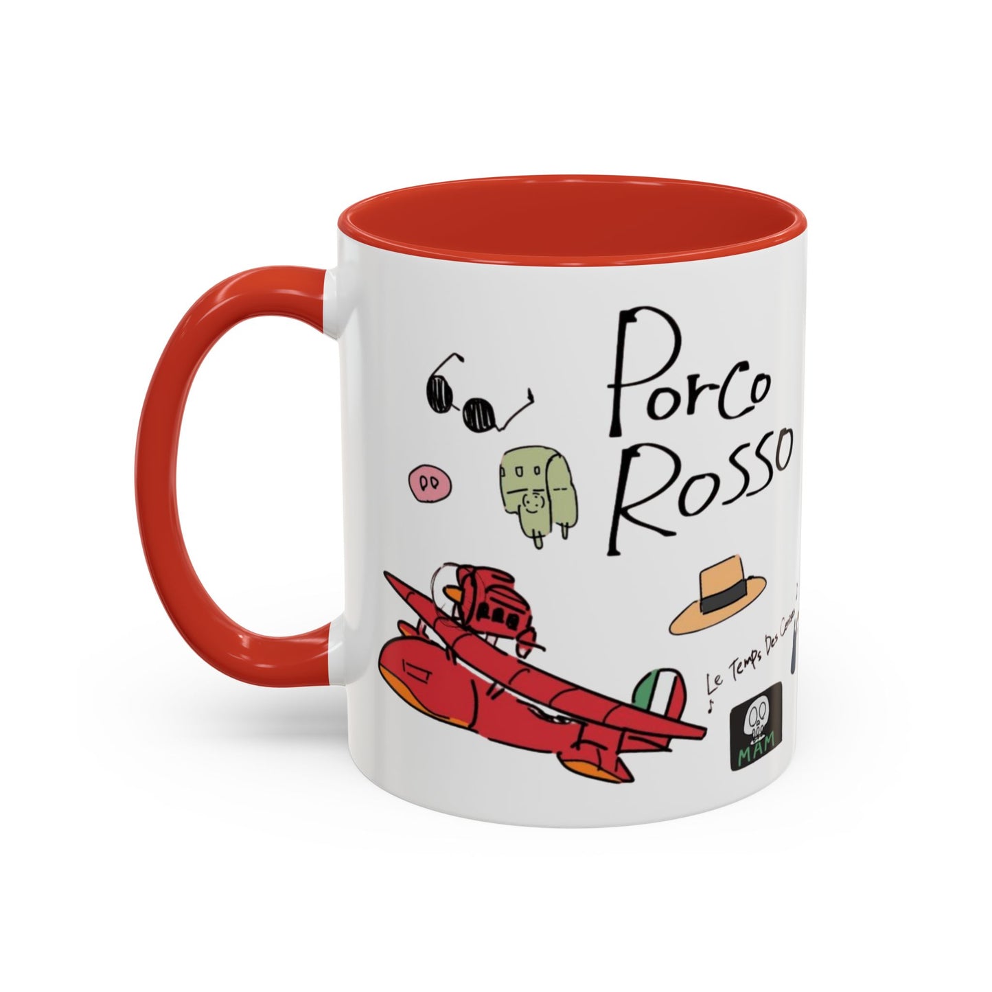 Porco Rosso Tribute Accent Mug – Studio Ghibli Anime Coffee Cup – 11oz & 15oz Ceramic Gift