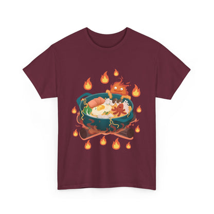 Calcifer Breakfast T-Shirt 100% Cotton Studio Ghibli Anime Tee